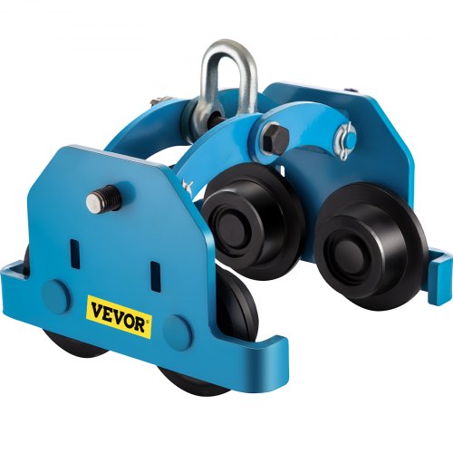 VEVOR Manual Trolley 6600LBS/3Ton Load Capacity Beam Trolley 2.8-7.7 inch Adjustable Width Push Beam Track Roller Trolley Steel Powder Coating with Dual Wheels Garage Hoist for Straight Curved I Beam