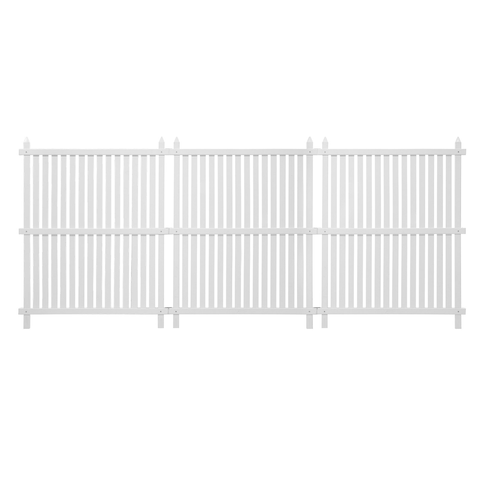 VEVOR 3 Panels Outdoor Privacy Screen, 36 x 45 in Air Conditioner Fence with 19.7 in Ground Stakes, Pool Equipment Enclosure, Strip Vinyl Privacy Fence, Ideal for Trash Can and A/C Units, White
