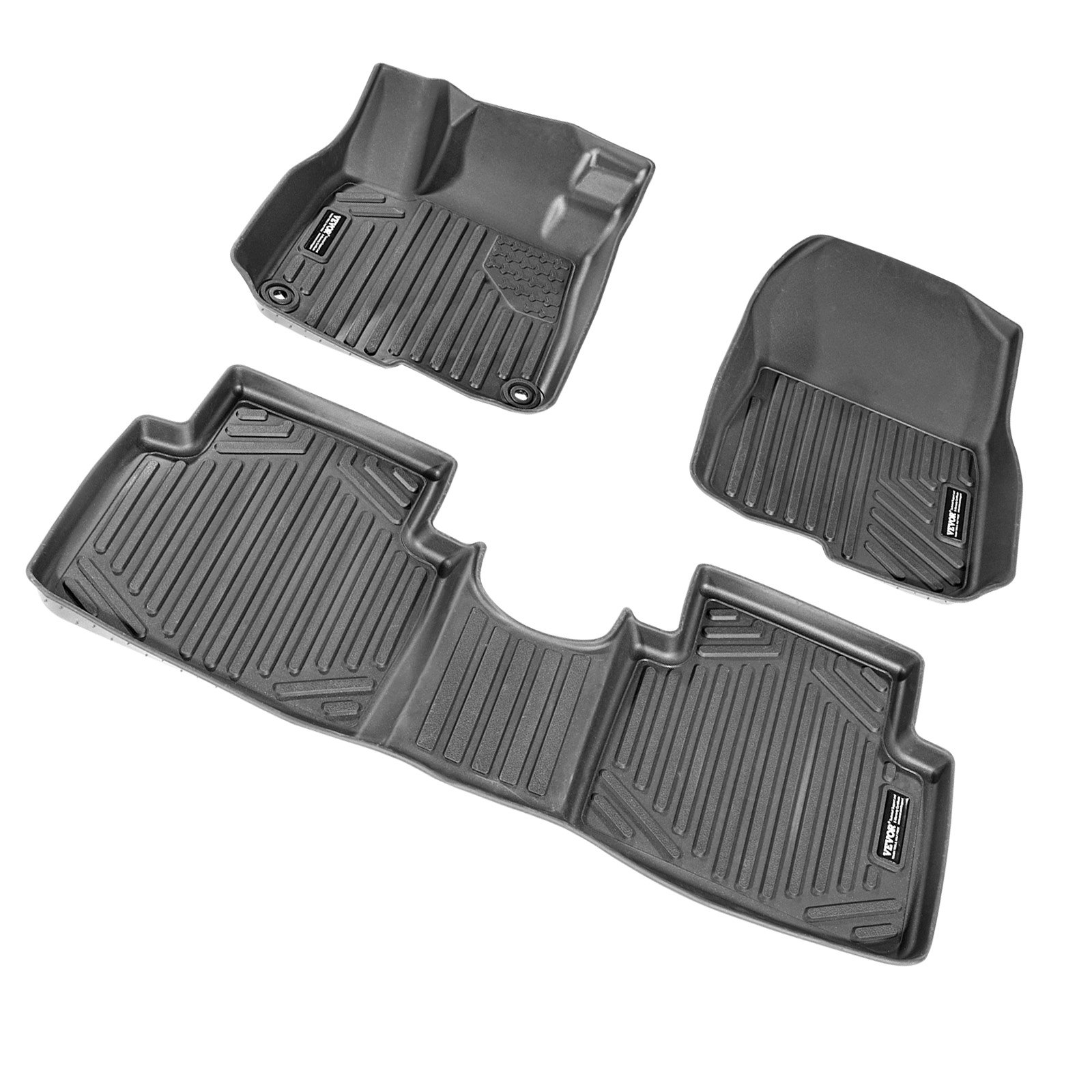 VEVOR Automotive Floor Mats, Fits for Honda CR-V (Hybrid Models) 2017-2022, 3 pcs Front and 2nd Row Liners, All Weather Custom Fit TPE Vehicle Floor Mats, Easy to Clean Floor Liners for SUV, Black