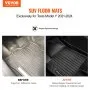 VEVOR Automotive Floor Mats, Fits for Tesla Model Y 2021-2024, 3 pcs Front and 2nd Row Liners, All Weather Custom Fit TPE Vehicle Floor Mats, Easy to Clean and Secure Floor Liners for SUV, Black