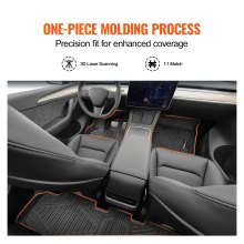 Tapis de sol pour automobile VEVOR compatibles avec Tesla Model Y 2021-2024 3 pièces Doublures TPE