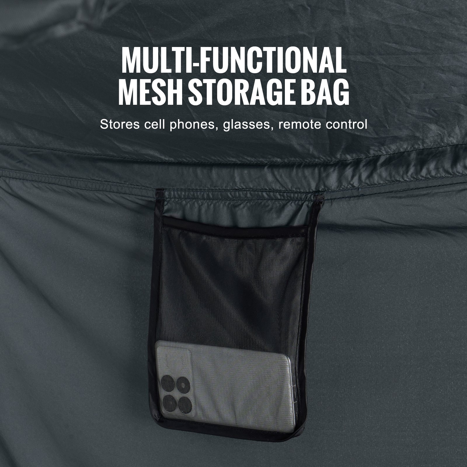 VEVOR Bed Tent, Pongee Fabric, 4 Doors Breathable Dream Tent with 0.28 in Fiber Poles on Bed Privacy, Full Size Block out Light Sleeping Bed Canopy, Fit for Kids Playhouse and Adults Sleeping Tent