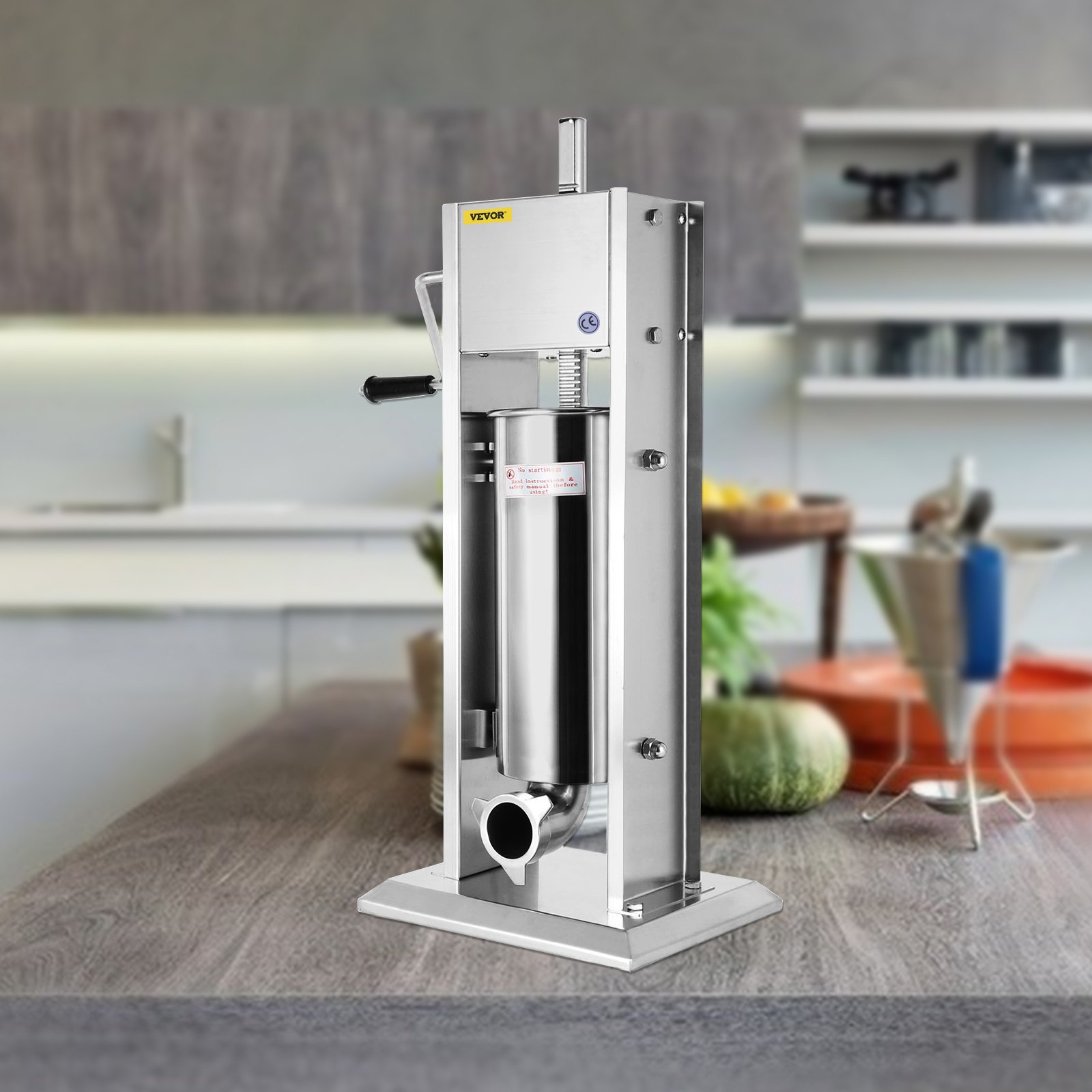 VEVOR Sausage Stuffer 5L/8Lbs Sausage Maker with 5 Filling Nozzles Manual Sausage Stuffing Machine 2 Optional Speed Vertical Sausage Maker Kit For Home & Commercial Use Stainless Steel