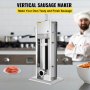 VEVOR Sausage Stuffer 7L / 11Lbs Fabricante de salsicha com 5 bicos de enchimento Máquina manual de recheio de salsicha Kit de fabricante de salsicha vertical de 2 velocidades opcionais para uso doméstico e comercial Aço inoxidável