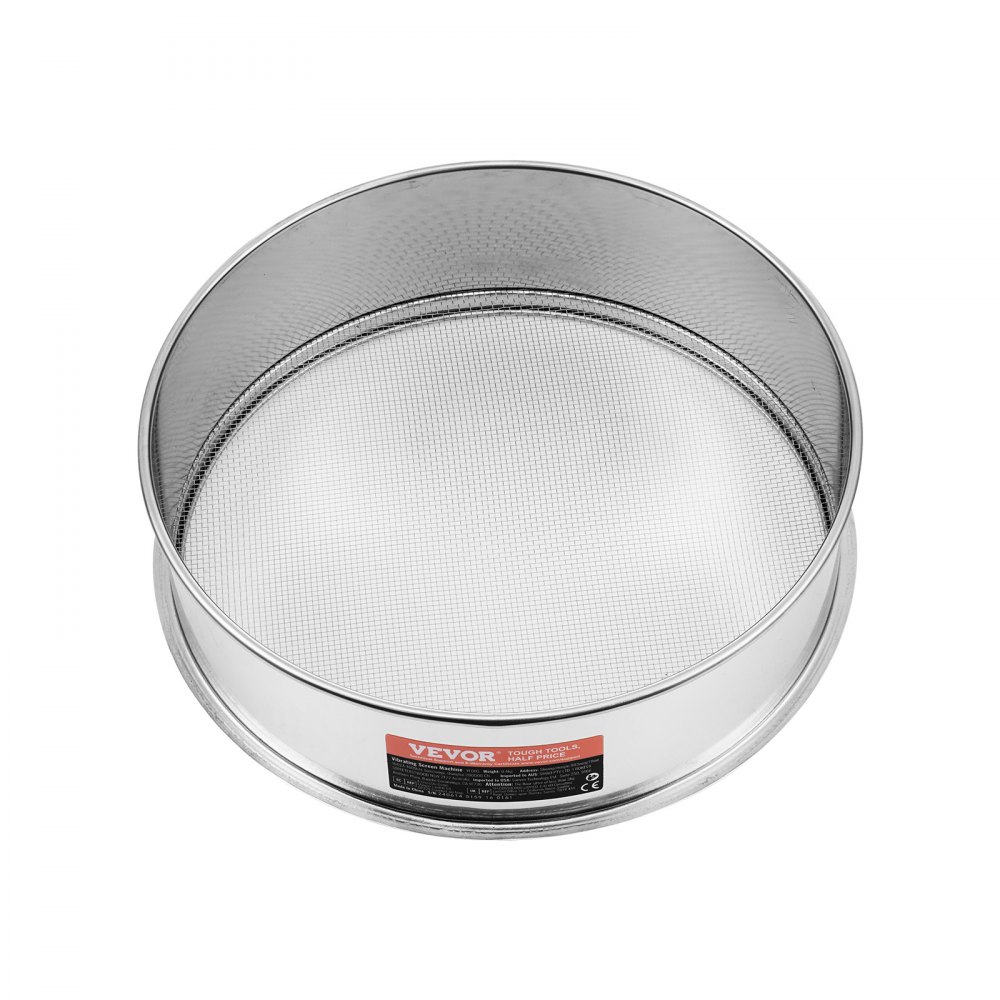 VEVOR Flour Sieve Fine Mesh, 10 Mesh Flour Sifter, 304 Stainless Steel Fine Mesh Sifter Food-grade, Dia. 12.6" Fine Mesh Strainers for Baking, 5 Sizes Mesh hole for Mungbean, Rice, Flour, Pearl Powder