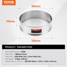 VEVOR Flour Sieve Fine Mesh Stainless Steel 12 Mesh Flour Sifter for Baking Cake