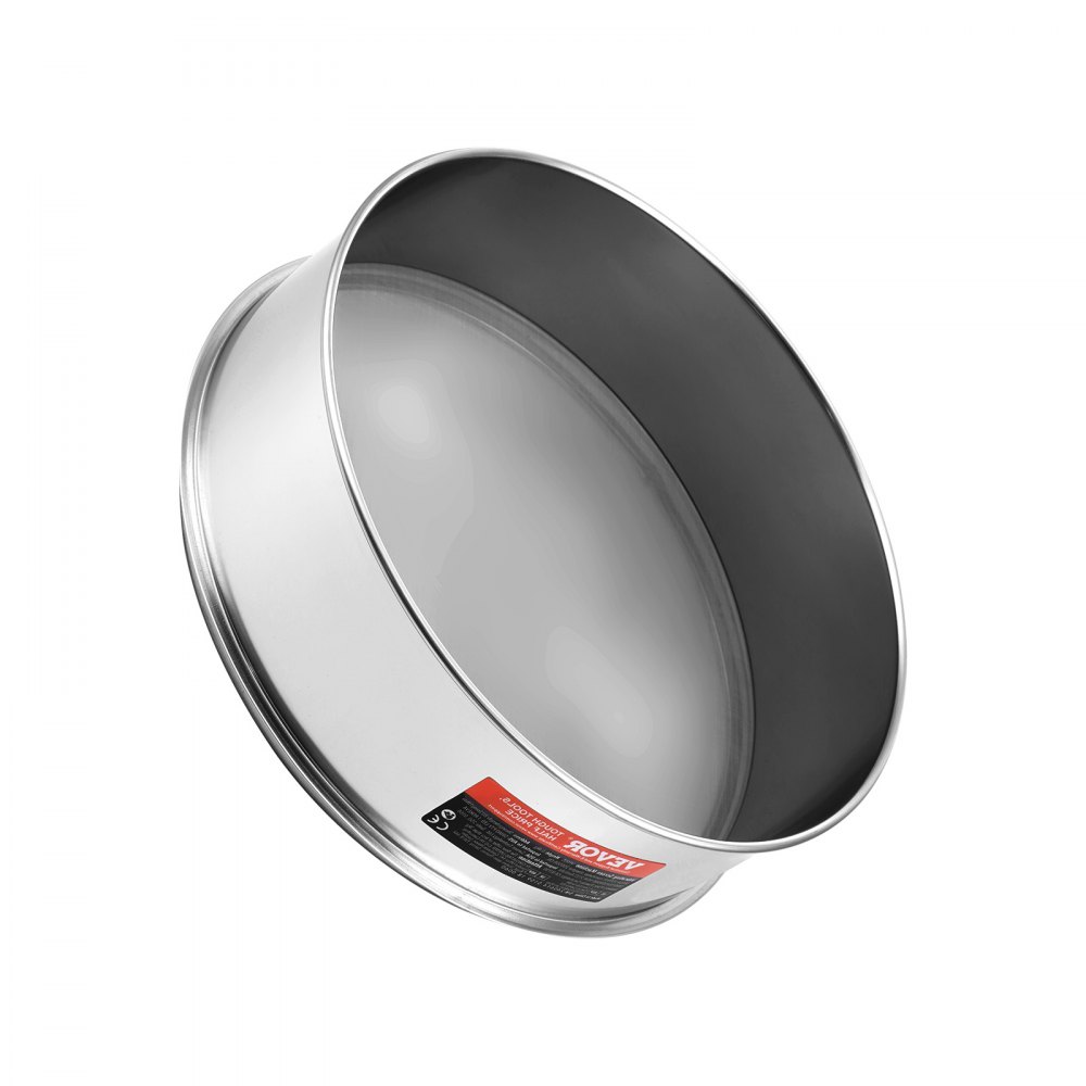 VEVOR Flour Sieve Fine Mesh, 40 Mesh Flour Sifter, 304 Stainless Steel Fine Mesh Sifter Food-grade, Dia. 12.6" Fine Mesh Strainers for Baking, 5 Sizes Mesh hole for Mungbean, Rice, Flour, Pearl Powder