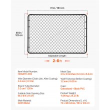 Chain Link Fence Gate Fit 2.2-6 x 6 ft Adjustable Garden Gate Posts Not Included