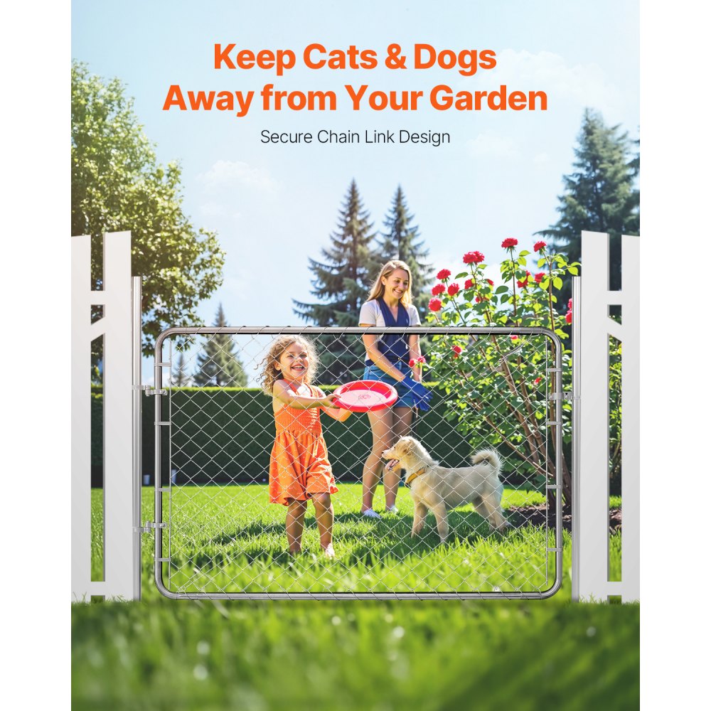 Drátěný plot VEVOR, 72 x 48 palců, nastavitelný panel pletiva, vhodný pro otvor brány zahradního plotu o rozměrech 2,2-6 stop (Š) x 6 stop (V), pozinkovaná brána odolná proti korozi pro farmu, sloupky nejsou součástí balení.