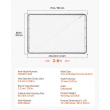 Chain Link Fence Gate Fit 2.2-6 ft x 6 ft Yard Garden Gate Posts Not Included