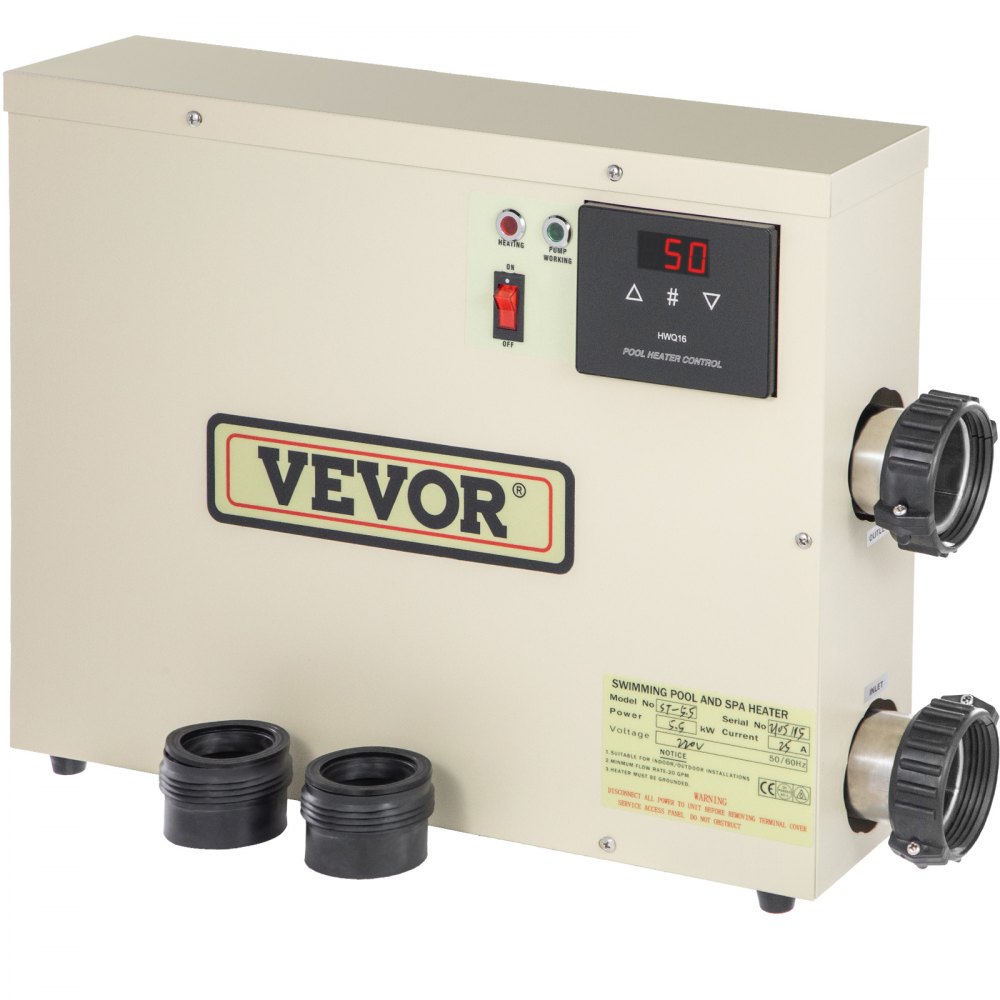 VEVOR Electric SPA Θερμοσίφωνας 5,5KW 220V 50-60HZ Ψηφιακός θερμαντήρας SPA με Ρυθμιζόμενο Ελεγκτή Θερμοκρασίας για Πισίνα και Ζεστές Μπανιέρες Αυτοδιαμορφώσιμος Θερμοσίφωνας Πισίνας SPA
