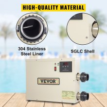 VEVOR Electric SPA Heater 18KW 240V 50-60HZ Digital SPA Water Heater with Adjustable Temperature Controller Jacuzzi Heater for Swimming Pool and Hot Bathtubs Self Modulating Pool SPA Heater with CE
