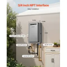 Propane Tankless Water Heater 8Gal 191000 BTU Smart Temp Control