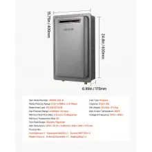 Propane Tankless Water Heater 8Gal 191000 BTU Smart Temp Control