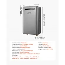 Gas Tankless Water Heater 5.3Gal 120000 BTU Smart Temp Control