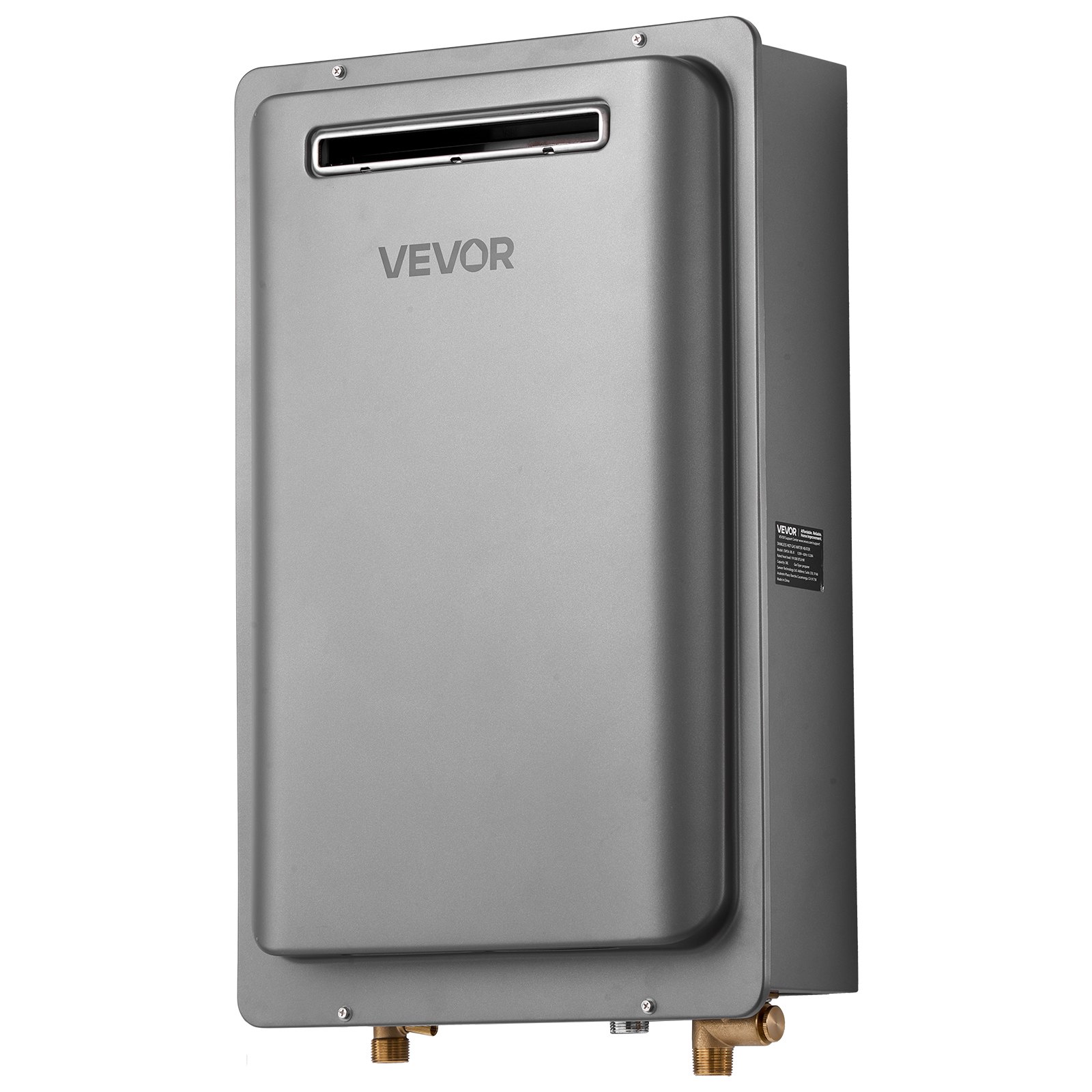 VEVOR Gas Tankless Water Heater, 8Gal Outdoor 191000 BTU Instant Hot Water Heater, Smart Temperature Control & 3/4 inch NPT Interface& Multiple Security Protections for Whole House, Silver Gray