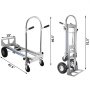 VEVOR 3 In 1 Aluminum Folding Sack Truck Hand Trolley Cart Car Heavy Duty Foldable