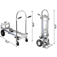 3 In 1 Aluminum Folding Sack Truck Hand Trolley Cart Car 1000lbs Capacity