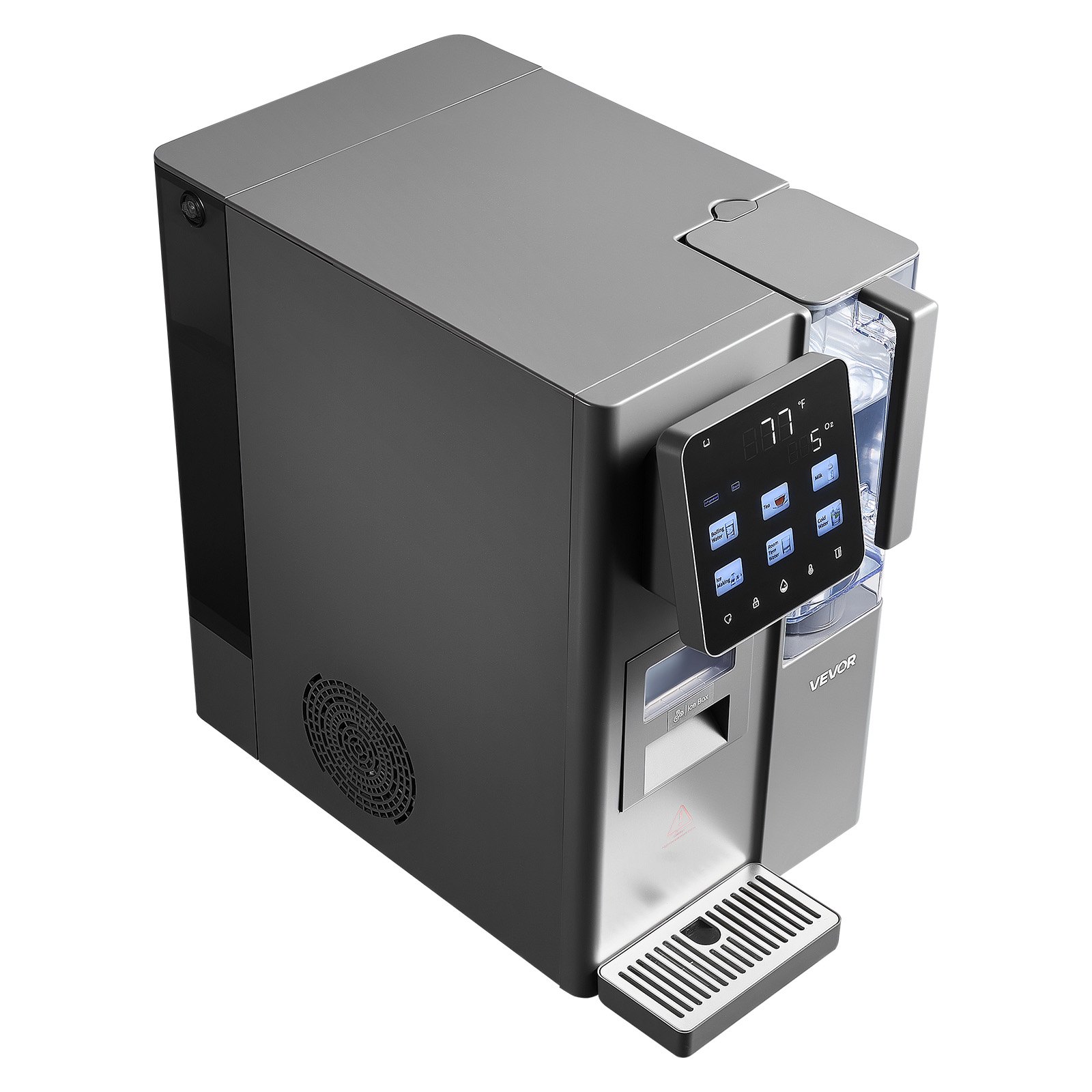 VEVOR Ice Maker Water Filter Dispenser, 4-in-1 Countertop Ice Making Machine with Room Temperature, Hot & Cold Water, 6-Stage RO Filter + Mineralization Filter, Multi-Functional for Home Office Party