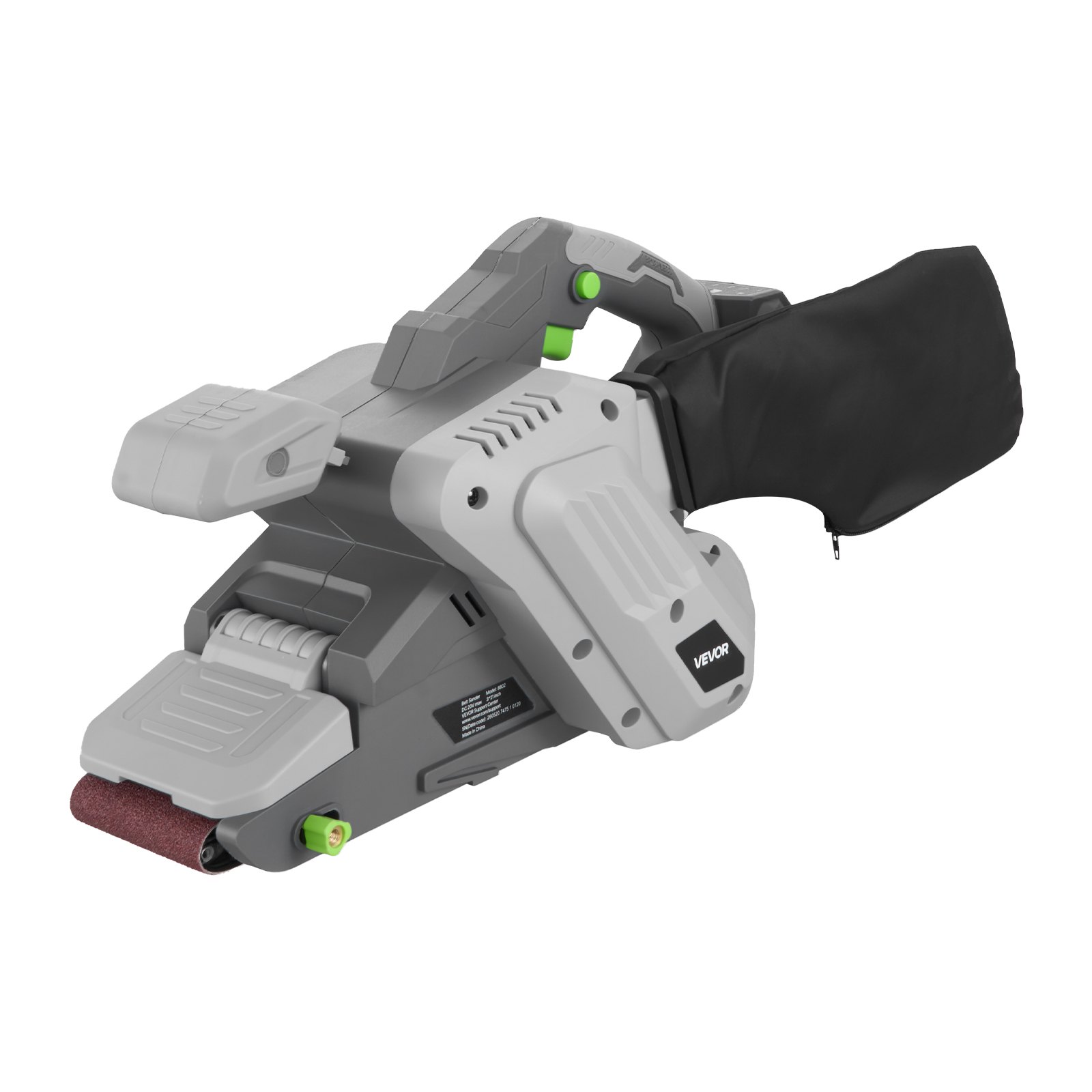 VEVOR 20V Max Cordless Belt Sander, 3" x 21" Belt Sander for Woodworking, 6 Variable Speeds Sanding Machine with 10PCS Sanding Belts, 2 Dust Bags & Vacuum Adapter (Battery NOT Included)