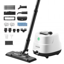 VEVOR Steam Cleaner, 34 oz Tank, Steamer for Cleaning with 20 Accessories, Extended Power Cord and Hose, Portable Handle, Fast Heating, Powerful Canister Steam Cleaner for Home, Car Detailing, Floors