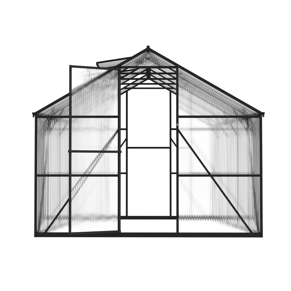 VEVOR 8 x 10 FT Polycarbonate Greenhouse, Heavy Duty Outdoor Green House with Adjustable Vents & Push-Pull Lockable Door, Quick Setup, Aluminum Frame Walk-in Greenhouse Sunroom for Outside Garden Lawn