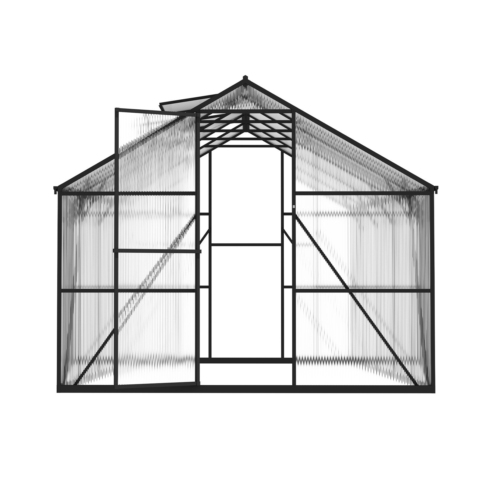 VEVOR 8 x 10 FT Polycarbonate Greenhouse, Heavy Duty Outdoor Green House with Adjustable Vents & Push-Pull Lockable Door, Quick Setup, Aluminum Frame Walk-in Greenhouse Sunroom for Outside Garden Lawn