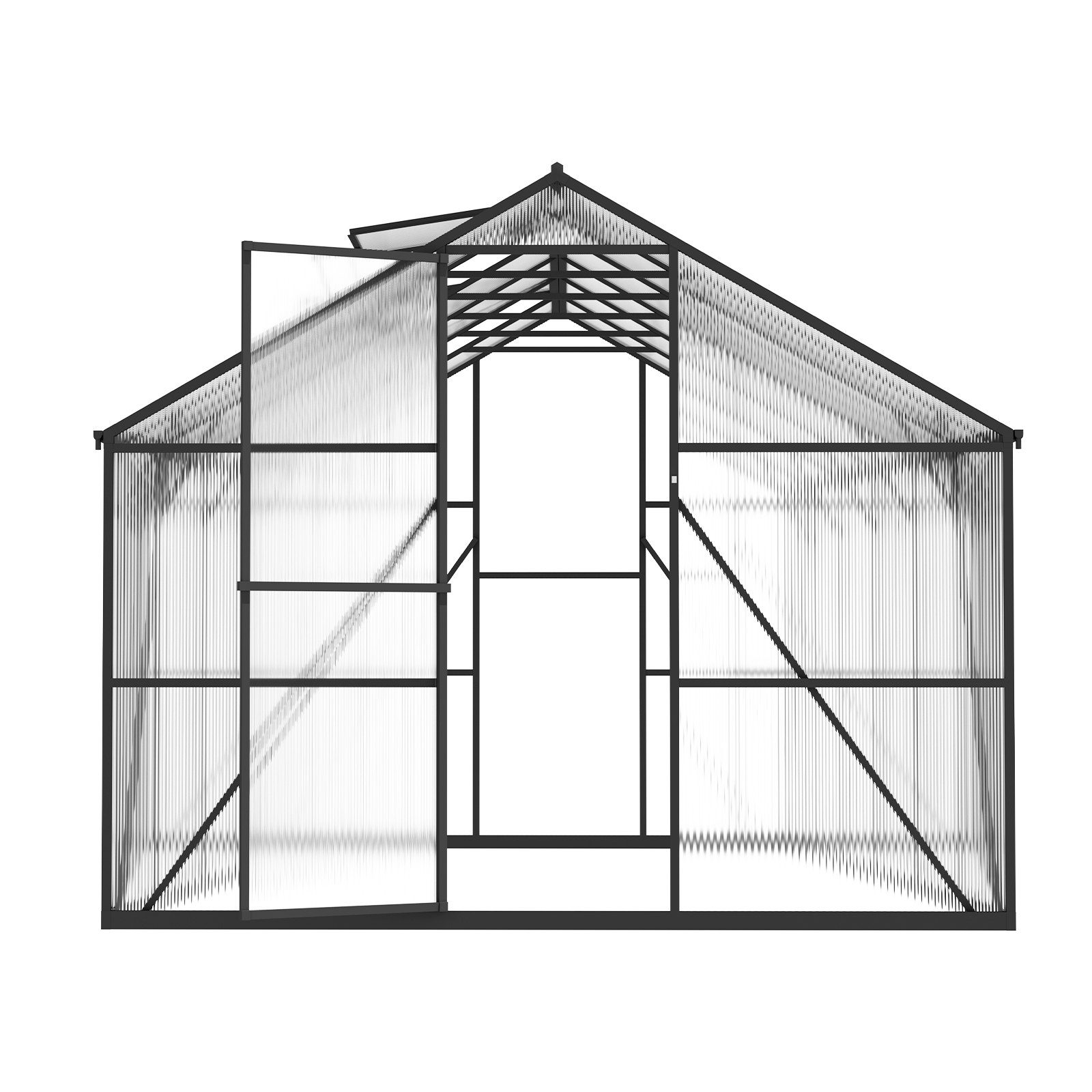 VEVOR 8 x 12 FT Polycarbonate Greenhouse, Heavy Duty Outdoor Green House with Adjustable Vent & Push-Pull Lockable Door, Quick Setup, Aluminum Frame Walk-in Greenhouse Sunroom for Outside Garden Lawn