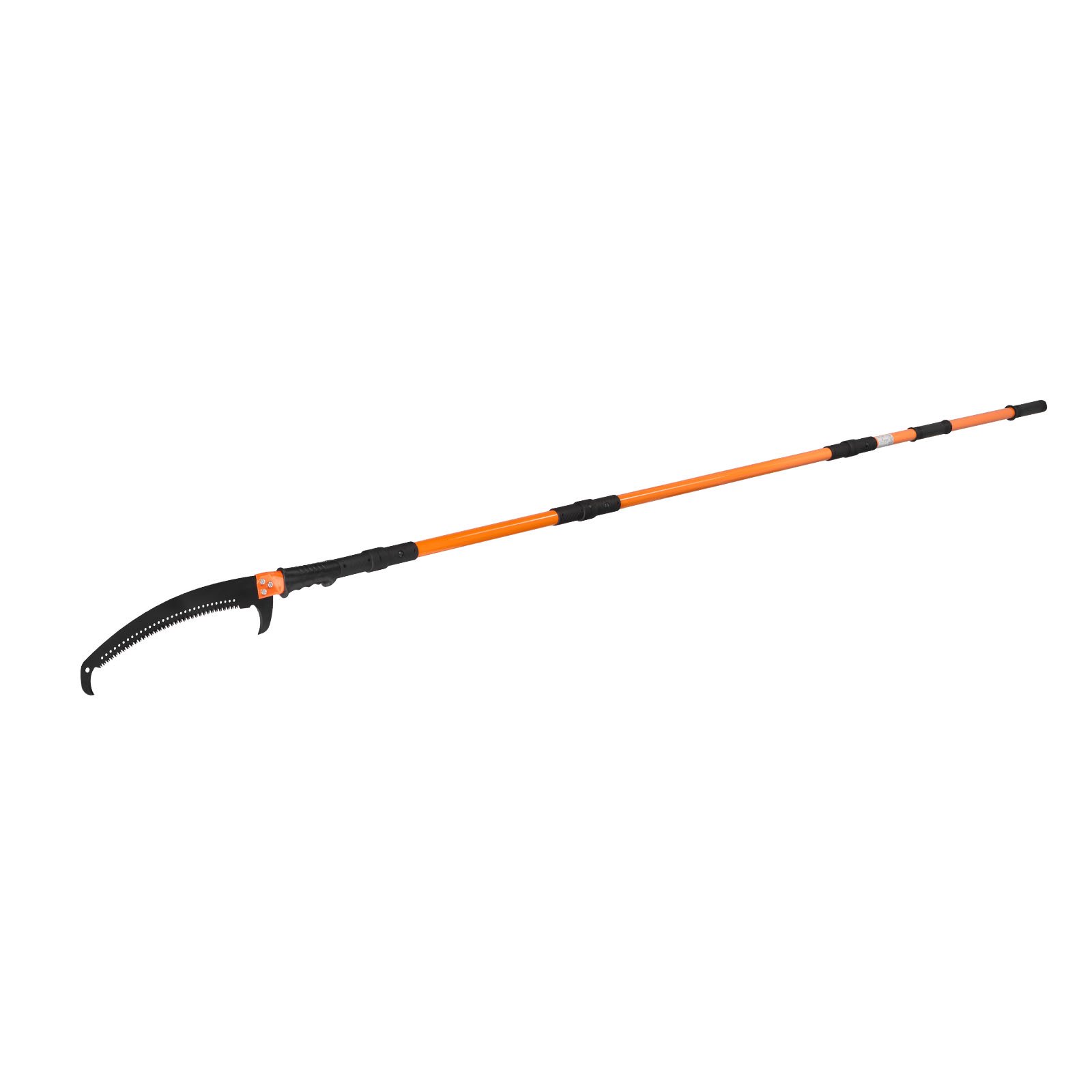 VEVOR Manual Pole Saw, 4.46-26.4 ft Extendable Tree Pruner, Sharp 65Mn Steel Blade, Lightweight Fiberglass Handle Pole, Two Double-Hook Saws for High Branch Trimming, Pruning Tool for Palms, Shrubs