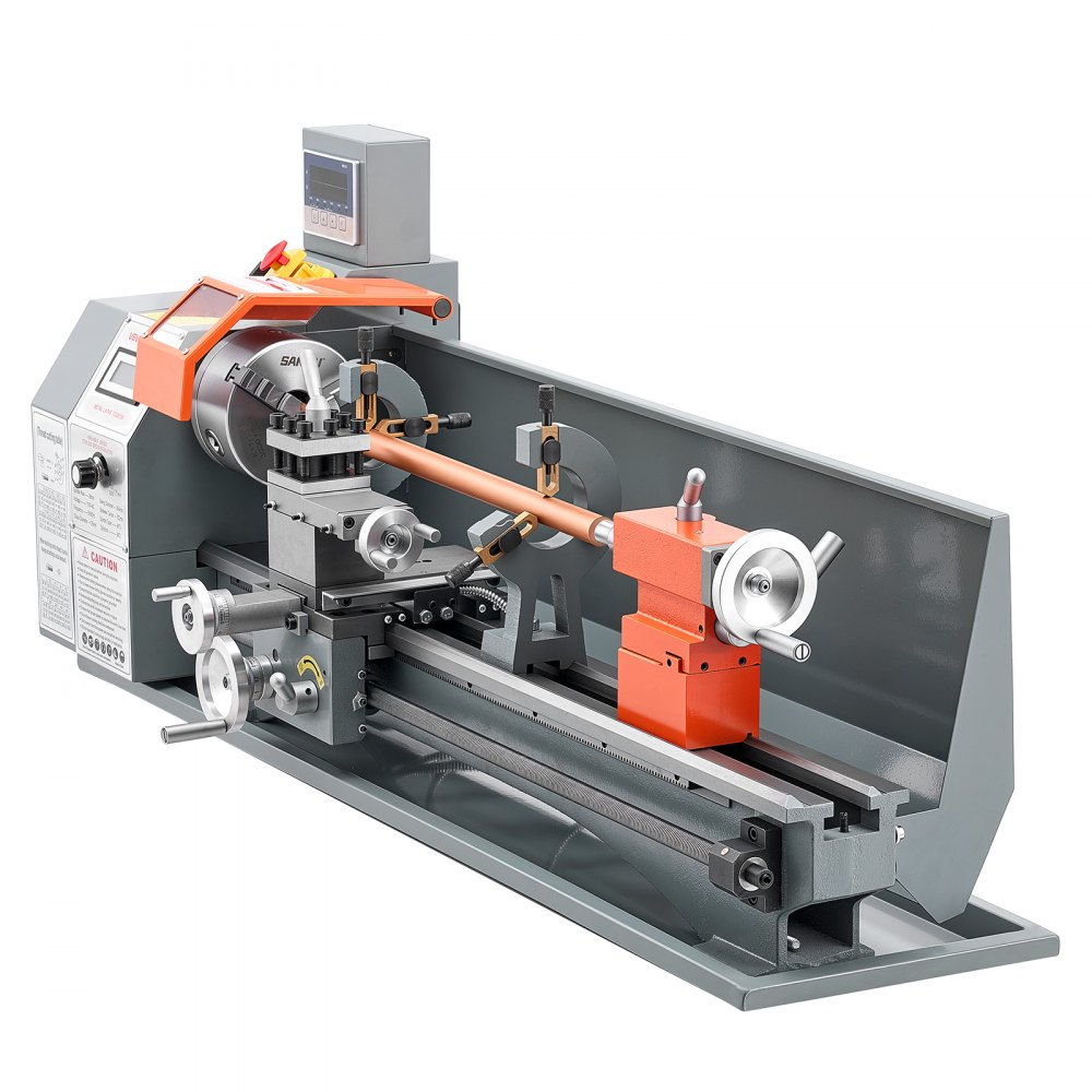 VEVOR Metal Lathe 10" x 30" 1100W Benchtop Lathe Machine with 2-Axis DRO, for Metalworking Turning, Linear Scale & Digital Readout, Reversible Direction, Variable Speed 3000 RPM Max, with Metal Gears