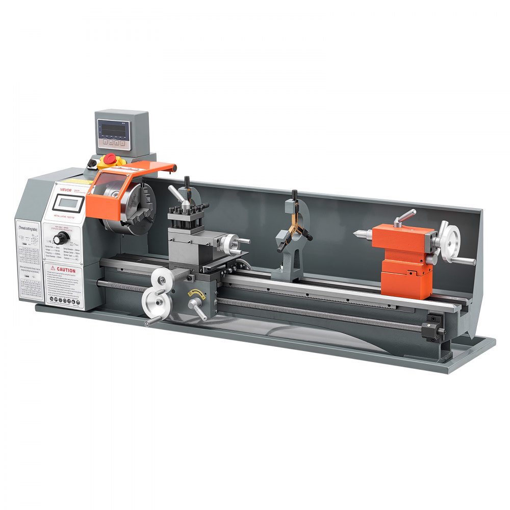 VEVOR Metal Lathe 10" x 30" 1100W Benchtop Lathe Machine with 2-Axis DRO, for Metalworking Turning, Linear Scale & Digital Readout, Reversible Direction, Variable Speed 3000 RPM Max, with Metal Gears