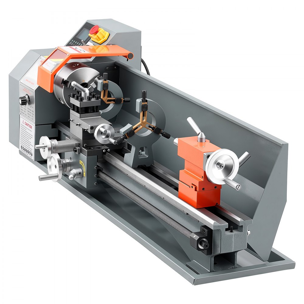 VEVOR Metal Lathe 8.7" x 30" 1100W Benchtop Lathe Machine Semi-Automatic, for Precision Metalworking Turning Threading, Electronic Leadscrew Drive, Variable Speed 2500 RPM Max, with Brushless Motor