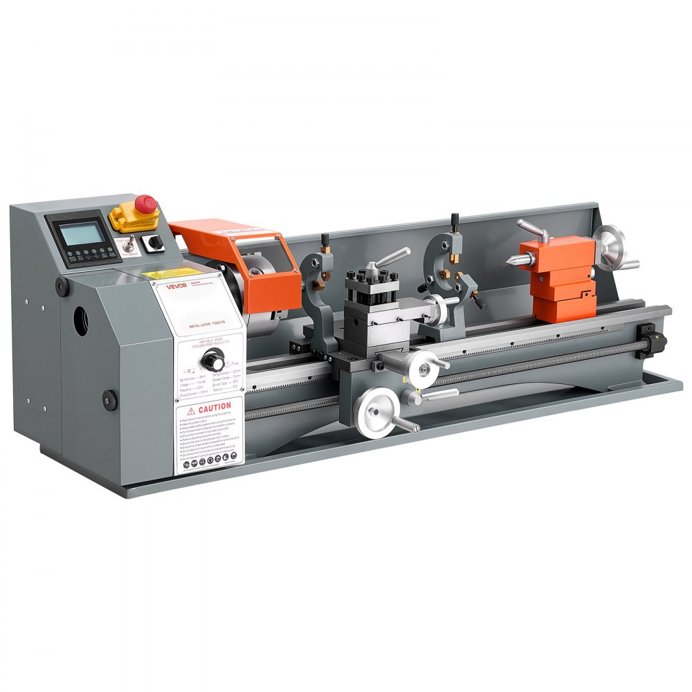VEVOR Metal Lathe 8.7" x 30" 1100W Benchtop Lathe Machine Semi-Automatic, for Precision Metalworking Turning Threading, Electronic Leadscrew Drive, Variable Speed 2500 RPM Max, with Brushless Motor
