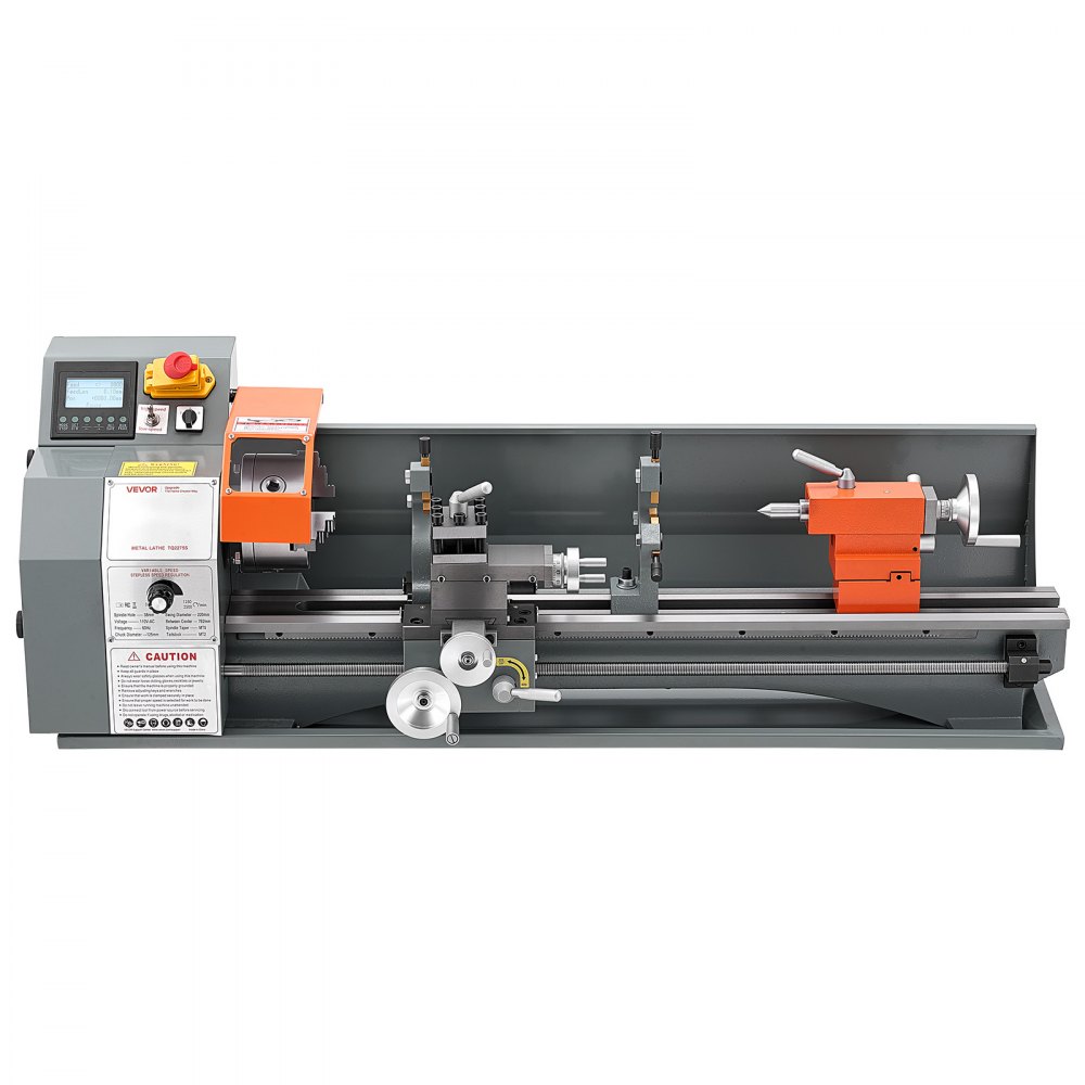 VEVOR Metal Lathe 8.7" x 30" 1100W Benchtop Lathe Machine Semi-Automatic, for Precision Metalworking Turning Threading, Electronic Leadscrew Drive, Variable Speed 2500 RPM Max, with Brushless Motor