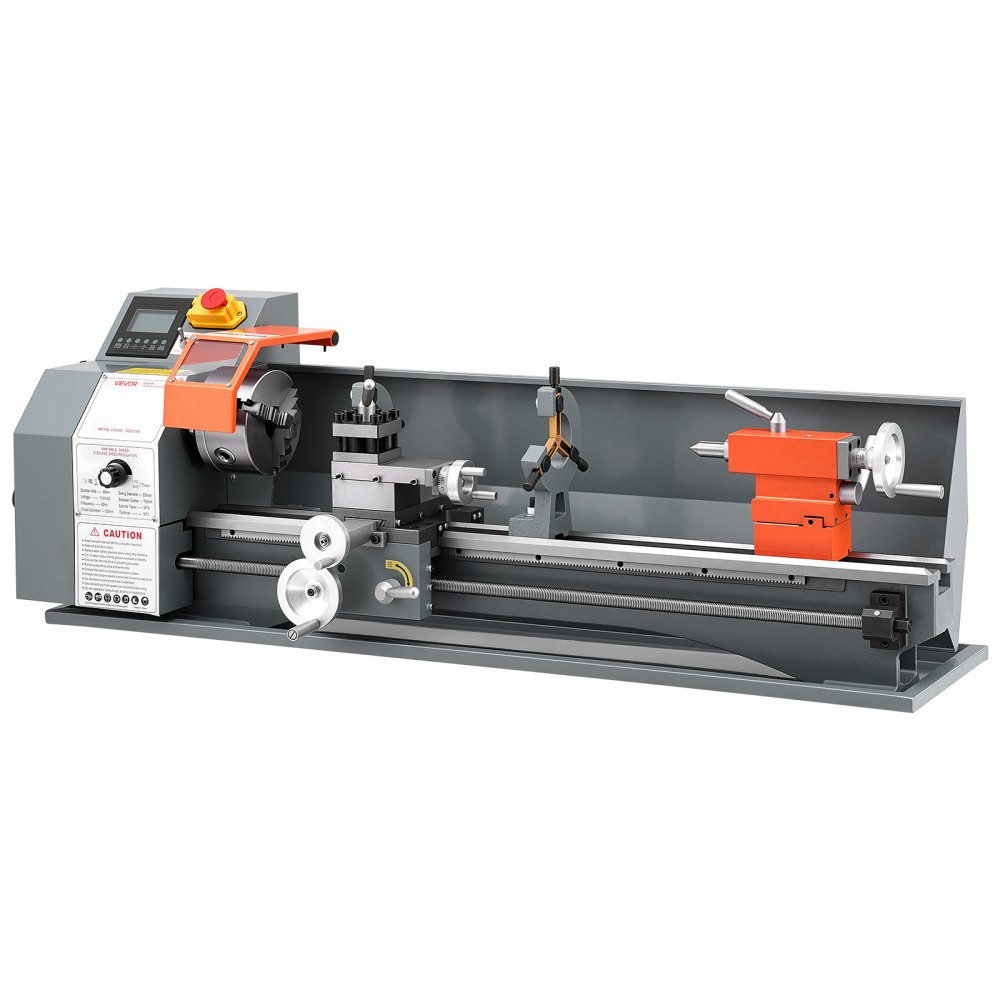 VEVOR Metal Lathe 8.7" x 30" 1100W Benchtop Lathe Machine Semi-Automatic, for Precision Metalworking Turning Threading, Electronic Leadscrew Drive, Variable Speed 2500 RPM Max, with Brushless Motor