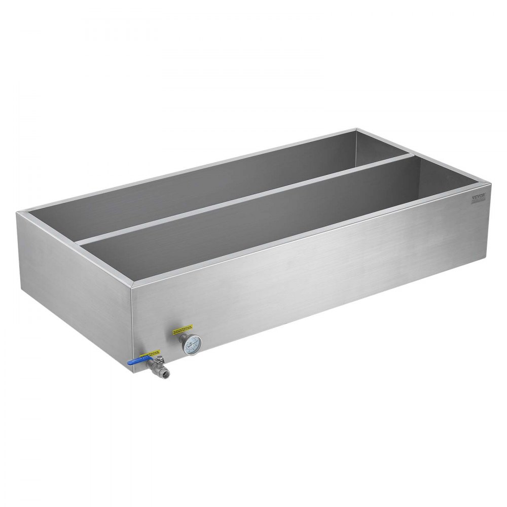 VEVOR Maple Syrup Evaporator Pan, 47 Gallon, 683 Cups of 8.8oz Maple Syrup, Flat Evaporator Pan with Thermometer, 1 Valve and 3 Heating Methods, Stainless Steel Maple Syrup Pan for Home, Outdoor