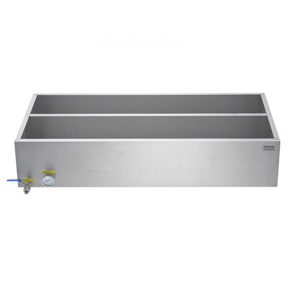 VEVOR Maple Syrup Evaporator Pan, 47 Gallon, 683 Cups of 8.8oz Maple Syrup, Flat Evaporator Pan with Thermometer, 1 Valve and 3 Heating Methods, Stainless Steel Maple Syrup Pan for Home, Outdoor