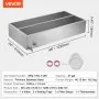 VEVOR Maple Syrup Evaporator Pan, 47 Gallon, 683 Cups of 8.8oz Maple Syrup, Flat Evaporator Pan with Thermometer, 1 Valve and 3 Heating Methods, Stainless Steel Maple Syrup Pan for Home, Outdoor