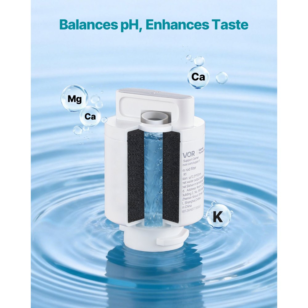 VEVOR Mineralization Filter Replacement – Remineralization Alkaline Water Filter for Reverse Osmosis System, Balances pH & Restores Minerals, Compatible with X811B Ice Maker Water Dispenser