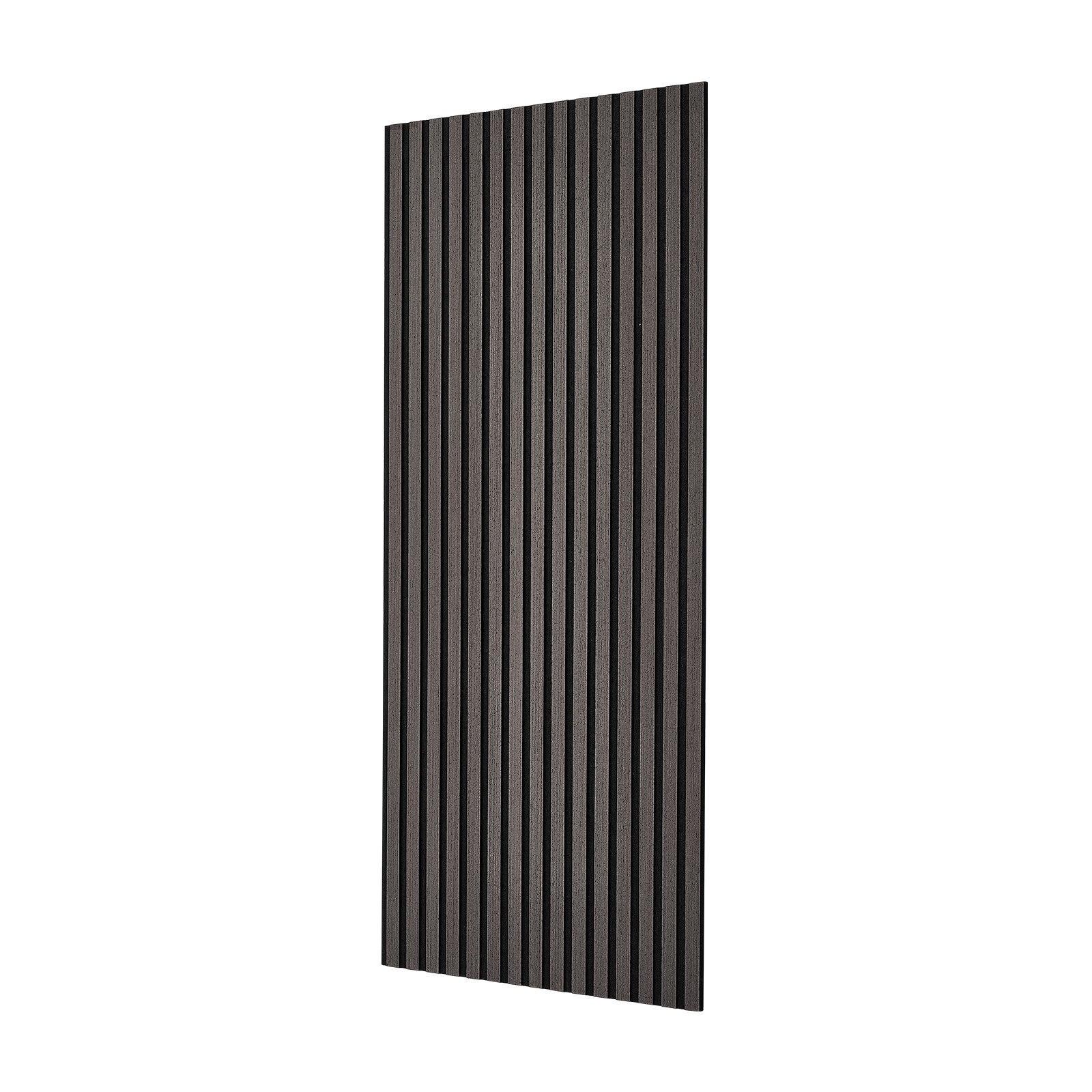 VEVOR Wood Wall Panels, 1200 x 600 mm, Acoustic Slat Panels, Black Gray, Sound Absorbing for Living Rooms, Bedrooms, Offices, and Studios, Interior Wall Decor, PET Construction, Screw Kit, 8-Pack