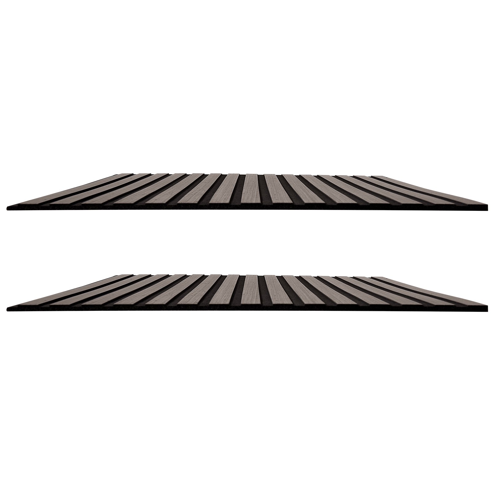 VEVOR Wood Wall Panels, 1200 x 600 mm, Acoustic Slat Panels, Black Gray, Sound Absorbing for Living Rooms, Bedrooms, Offices, and Studios, Interior Wall Decor, PET Construction, Screw Kit, 8-Pack