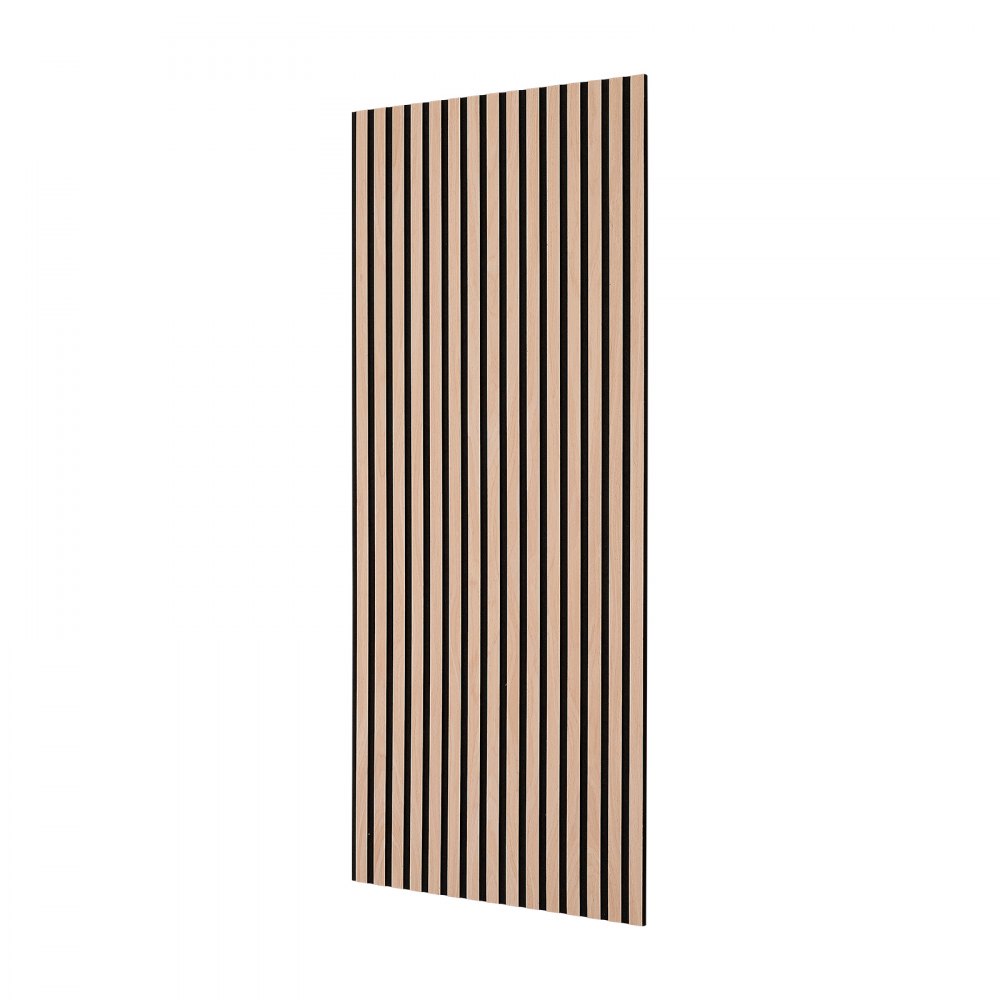 VEVOR Wood Wall Panels, 1200 x 600 mm, Oak Acoustic Slat Panels, Sound Absorbing for Living Rooms, Bedrooms, Offices, and Studios, Interior Wall Decor, PET Construction, Screw Kit, 8-Pack