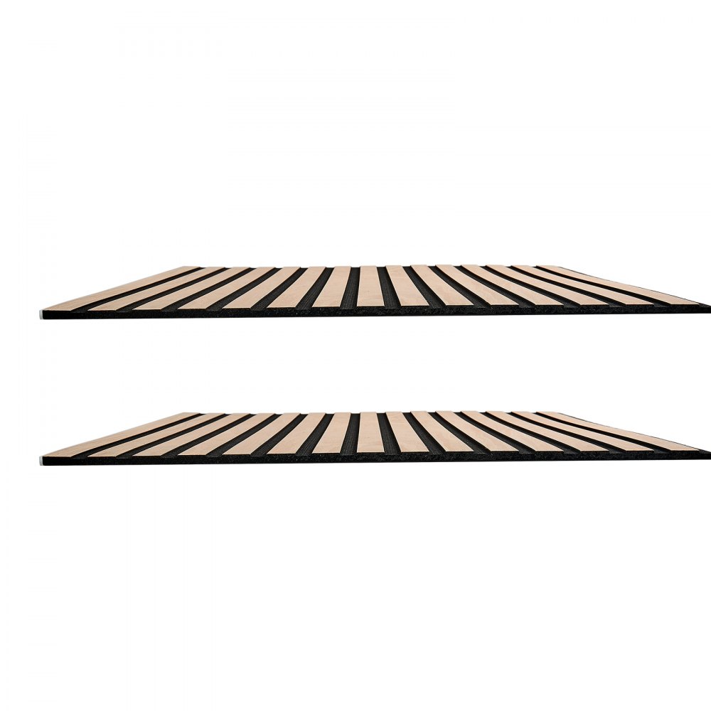 VEVOR Wood Wall Panels, 1200 x 600 mm, Oak Acoustic Slat Panels, Sound Absorbing for Living Rooms, Bedrooms, Offices, and Studios, Interior Wall Decor, PET Construction, Screw Kit, 8-Pack