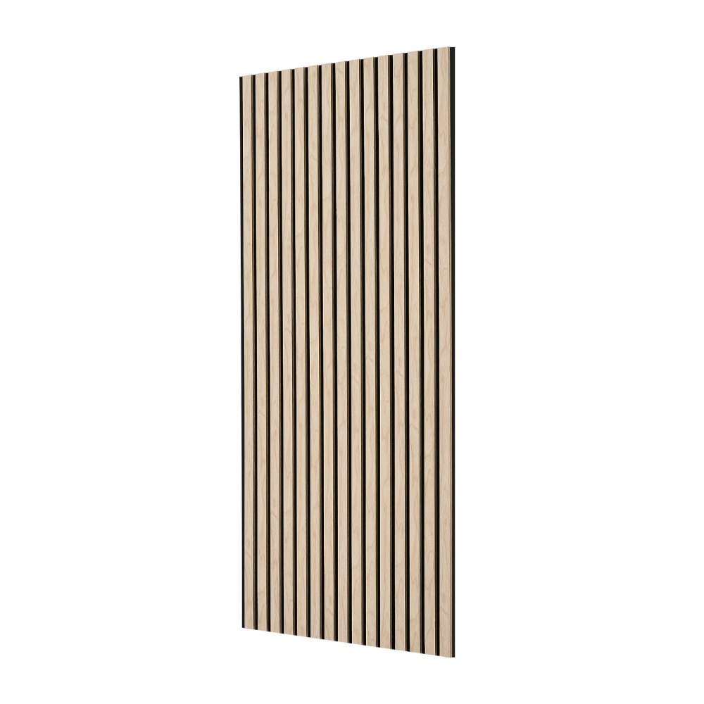 VEVOR Wood Wall Panels, 1200 x 600 mm, Acoustic Slat Panels, Oak Finish, Sound Absorbing for Living Rooms, Bedrooms, Offices, Studios, Interior Wall Decor, MDF & PET Construction, Screw Kit, 6-Pack