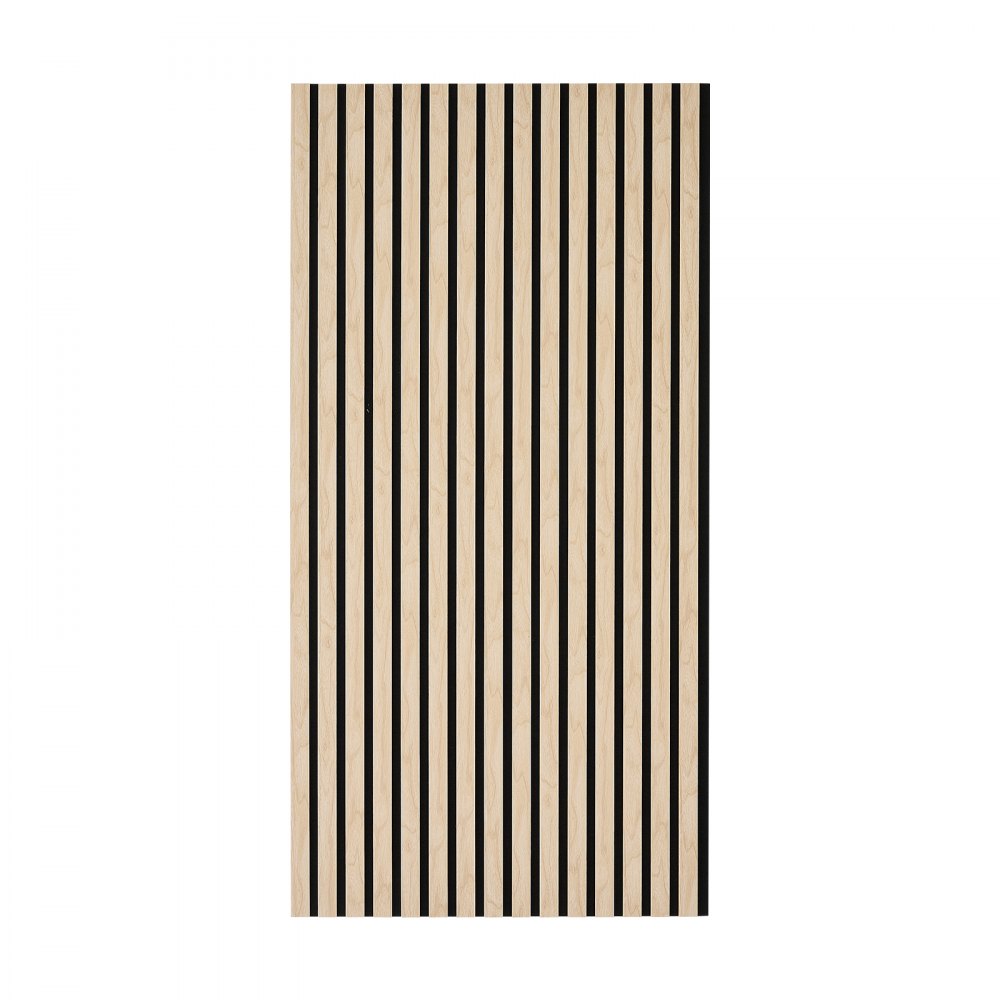 VEVOR Wood Wall Panels, 1200 x 600 mm, Acoustic Slat Panels, Oak Finish, Sound Absorbing for Living Rooms, Bedrooms, Offices, Studios, Interior Wall Decor, MDF & PET Construction, Screw Kit, 6-Pack