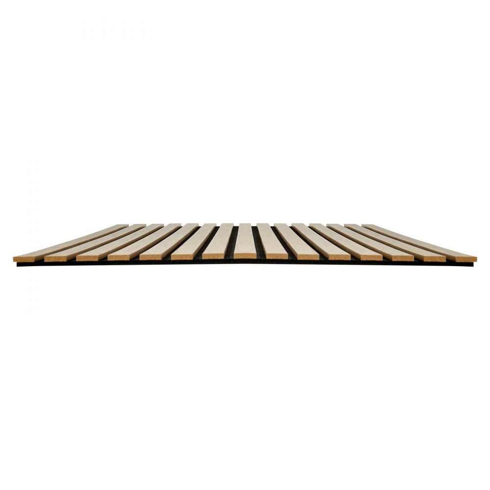 VEVOR Wood Wall Panels, 1200 x 600 mm, Acoustic Slat Panels, Oak Finish, Sound Absorbing for Living Rooms, Bedrooms, Offices, Studios, Interior Wall Decor, MDF & PET Construction, Screw Kit, 6-Pack