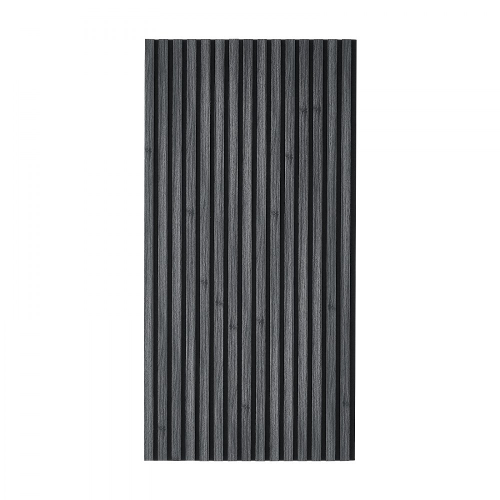 VEVOR Wood Wall Panels, 1200 x 600 mm, Acoustic Slat Panels, Black Oak, Sound Absorbing for Living Rooms, Bedrooms, Offices, Studios, Interior Wall Decor, MDF & PET Construction, Screw Kit, 6-Pack
