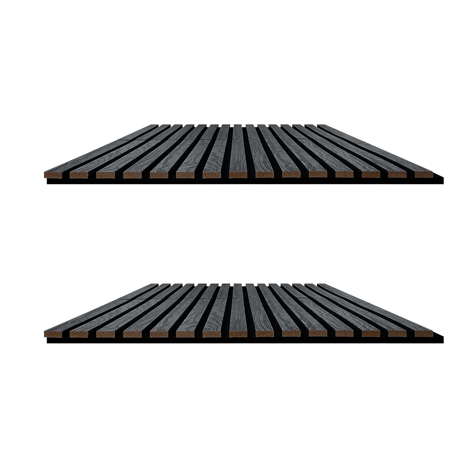 VEVOR Wood Wall Panels, 1200 x 600 mm, Acoustic Slat Panels, Black Oak, Sound Absorbing for Living Rooms, Bedrooms, Offices, Studios, Interior Wall Decor, MDF & PET Construction, Screw Kit, 6-Pack