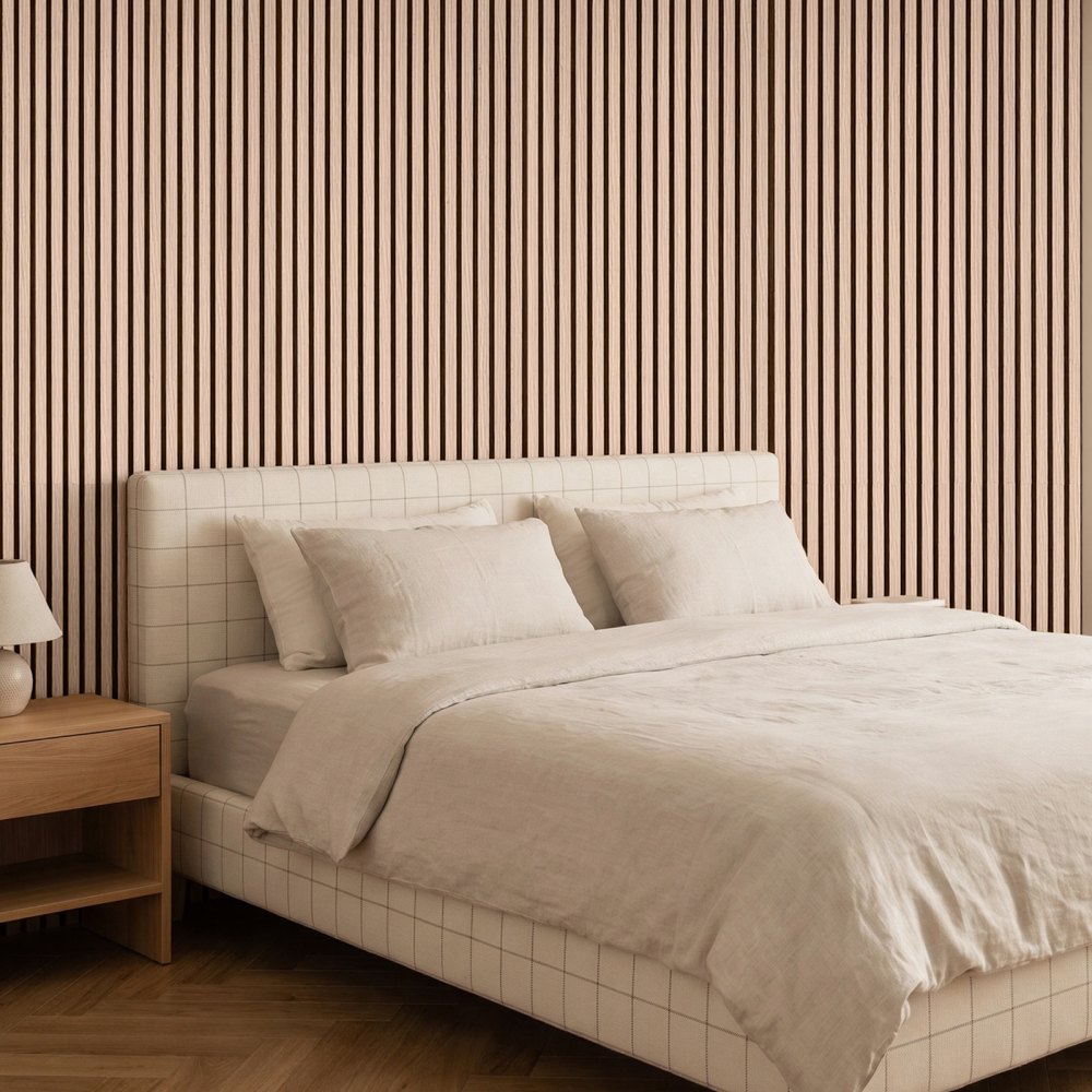 VEVOR Wood Wall Panels, 1200 x 600 mm, Acoustic Slat Panels, Walnut, Sound Absorbing for Living Rooms, Bedrooms, Offices, Studios, Interior Wall Decor, MDF & PET Construction, Screw Kit, 6-Pack
