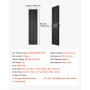VEVOR Wood Wall Panels, 2400 x 600 mm, Acoustic Slat Panels, Black Oak, Sound Absorbing for Living Rooms, Bedrooms, Offices, Studios, Interior Wall Decor, MDF & PET Construction, Screw Kit, 2-Pack